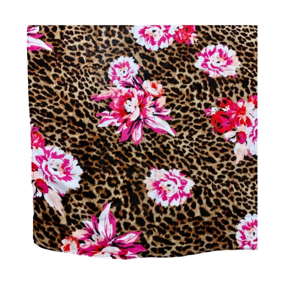 NWT Victoria’s Secret Floral & Leopard Print Large Scarf/Sarong Wrap